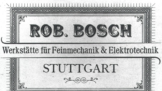 Prvý znak dielne Roberta Boscha z roku 1890 (credit - Picture: Bosch)