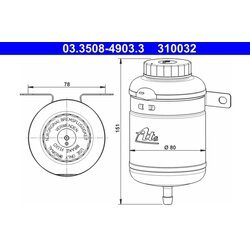 Vyrovnávacia nádobka na brzdovú kvapalinu ATE 03.3508-4903.3