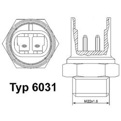 Teplotný spínač ventilátora chladenia WAHLER 6031.92D
