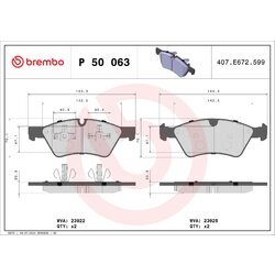 Sada brzdových platničiek kotúčovej brzdy BREMBO P 50 063