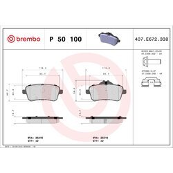Sada brzdových platničiek kotúčovej brzdy BREMBO P 50 100