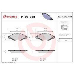 Sada brzdových platničiek kotúčovej brzdy BREMBO P 56 038