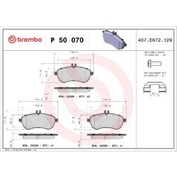 Sada brzdových platničiek kotúčovej brzdy BREMBO P 50 070