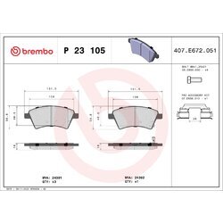 Sada brzdových platničiek kotúčovej brzdy BREMBO P 23 105