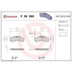 Sada brzdových platničiek kotúčovej brzdy BREMBO P 56 069