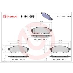 Sada brzdových platničiek kotúčovej brzdy BREMBO P 54 055