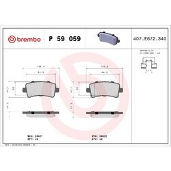 Sada brzdových platničiek kotúčovej brzdy BREMBO P 59 059