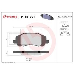 Sada brzdových platničiek kotúčovej brzdy BREMBO P 18 001