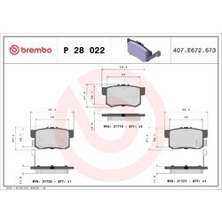 Sada brzdových platničiek kotúčovej brzdy BREMBO P 28 022