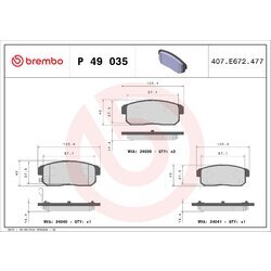 Sada brzdových platničiek kotúčovej brzdy BREMBO P 49 035