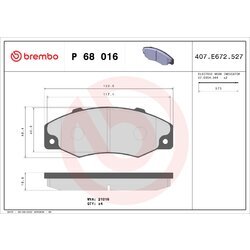 Sada brzdových platničiek kotúčovej brzdy BREMBO P 68 016
