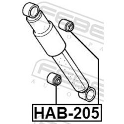 Puzdro, tlmič FEBEST HAB-205 - obr. 1