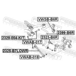 Uloženie priečneho stabilizátora FEBEST VWSB-B6R - obr. 1