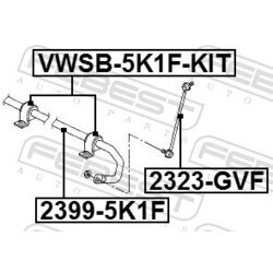 Opravná sada uloženia stabilizátora FEBEST VWSB-5K1F-KIT - obr. 1
