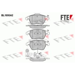 Sada brzdových platničiek kotúčovej brzdy FTE BL1895A2