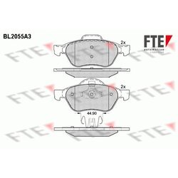 Sada brzdových platničiek kotúčovej brzdy FTE BL2055A3