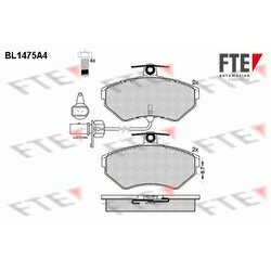 Sada brzdových platničiek kotúčovej brzdy FTE BL1475A4