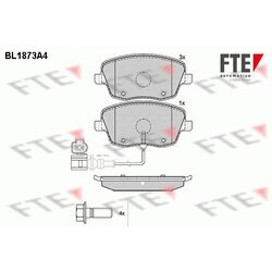 Sada brzdových platničiek kotúčovej brzdy FTE BL1873A4