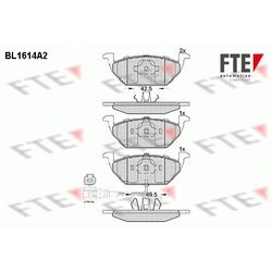 Sada brzdových platničiek kotúčovej brzdy FTE BL1614A2