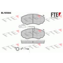 Sada brzdových platničiek kotúčovej brzdy FTE BL1859A4