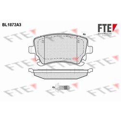 Sada brzdových platničiek kotúčovej brzdy FTE BL1872A3