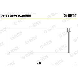 Ojničné ložisko GLYCO 71-3728/4 0.25mm
