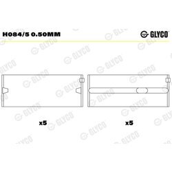 Ložisko kľukového hriadeľa GLYCO H084/5 0.50mm