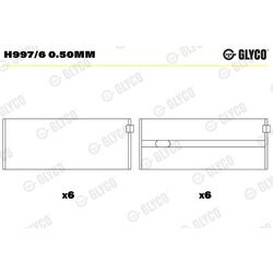 Ložisko kľukového hriadeľa GLYCO H997/6 0.50mm