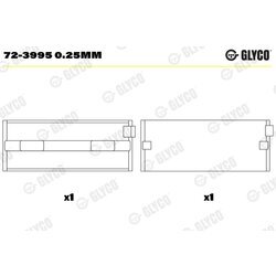 Ložisko kľukového hriadeľa GLYCO 72-3995 0.25mm