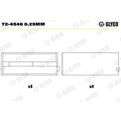 Ložisko kľukového hriadeľa GLYCO 72-4546 0.25mm