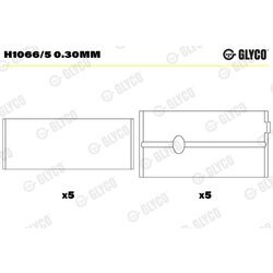 Ložisko kľukového hriadeľa GLYCO H1066/5 0.30mm