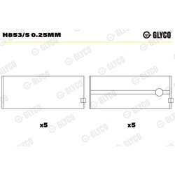 Ložisko kľukového hriadeľa GLYCO H853/5 0.25mm