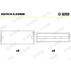 Ložisko kľukového hriadeľa GLYCO H079/5 0.25mm