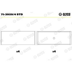 Ojničné ložisko GLYCO 71-3929/4 STD - obr. 1