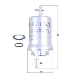 Palivový filter KNECHT KL 176/6D - obr. 3