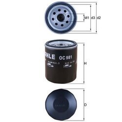 Olejový filter MAHLE OC 981