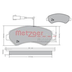 Sada brzdových platničiek kotúčovej brzdy METZGER 1170591 - obr. 2