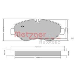 Sada brzdových platničiek kotúčovej brzdy METZGER 1170040