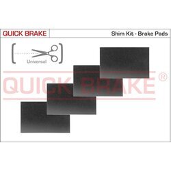 Fólia proti pískaniu, brzdové obloženie(nosná platňa) QUICK BRAKE W1299