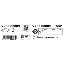 Sada brzdových platničiek kotúčovej brzdy SKF VKBP 80089 - obr. 2