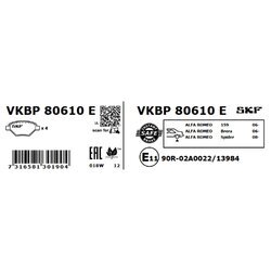 Sada brzdových platničiek kotúčovej brzdy SKF VKBP 80610 E - obr. 2