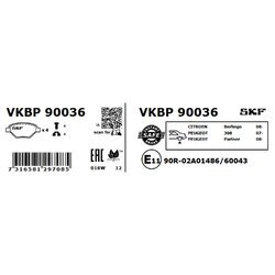 Sada brzdových platničiek kotúčovej brzdy SKF VKBP 90036 - obr. 2