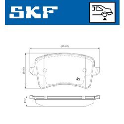 Sada brzdových platničiek kotúčovej brzdy SKF VKBP 90052 - obr. 4