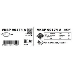Sada brzdových platničiek kotúčovej brzdy SKF VKBP 90174 A - obr. 5
