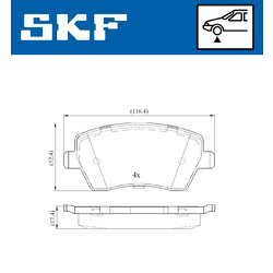 Sada brzdových platničiek kotúčovej brzdy SKF VKBP 80003 - obr. 1