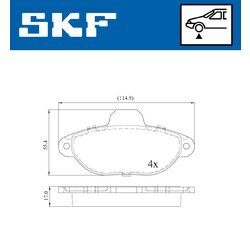 Sada brzdových platničiek kotúčovej brzdy SKF VKBP 80087 E - obr. 2