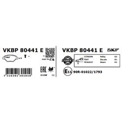 Sada brzdových platničiek kotúčovej brzdy SKF VKBP 80441 E - obr. 1
