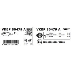Sada brzdových platničiek kotúčovej brzdy SKF VKBP 80479 A - obr. 2