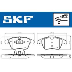 Sada brzdových platničiek kotúčovej brzdy SKF VKBP 80503 - obr. 2