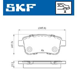 Sada brzdových platničiek kotúčovej brzdy SKF VKBP 90058 - obr. 2